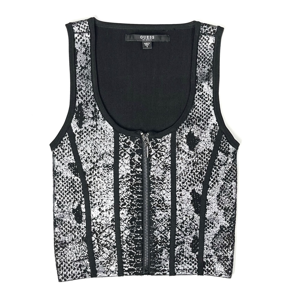 GUESS Foiled Snakeskin Bandage sleeveless top